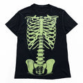 Skeleton Rib Cage Graphic T Shirt Black Green Glow Style Y2K Grunge Horror Punk Tee