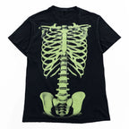 Skeleton Rib Cage Graphic T Shirt Black Green Glow Style Y2K Grunge Horror Punk Tee