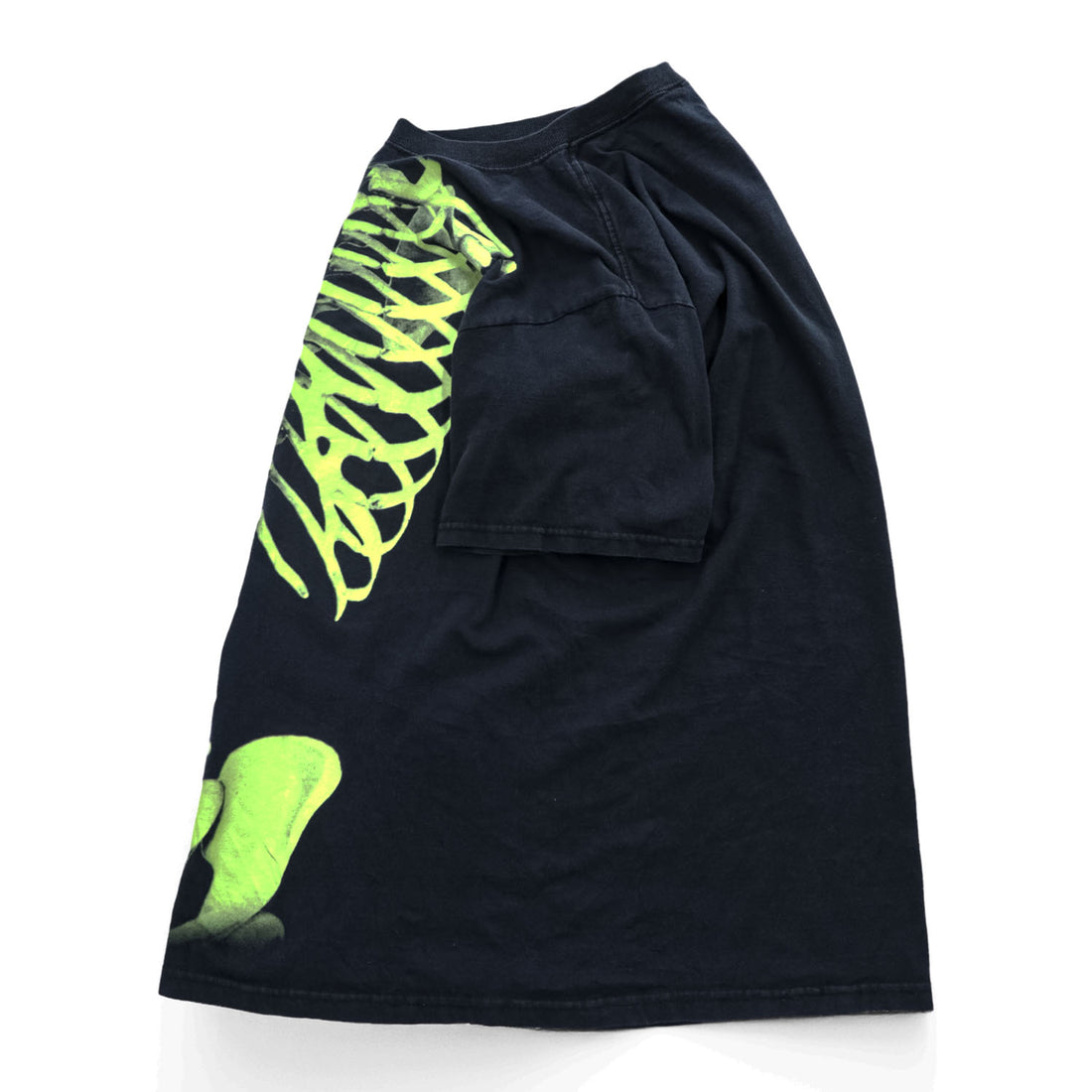 Skeleton Rib Cage Graphic T Shirt Black Green Glow Style Y2K Grunge Horror Punk Tee