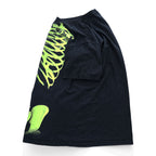 Skeleton Rib Cage Graphic T Shirt Black Green Glow Style Y2K Grunge Horror Punk Tee