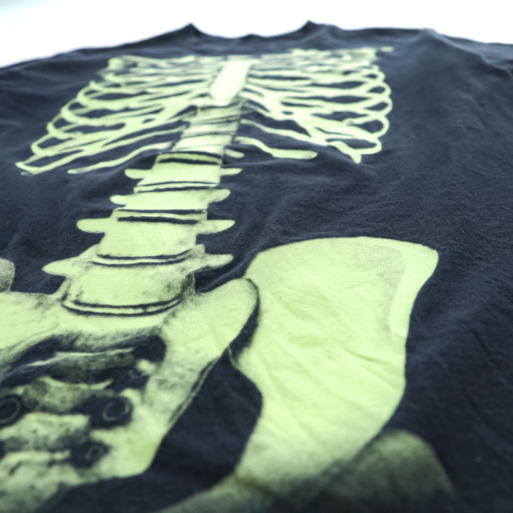 Skeleton Rib Cage Graphic T Shirt Black Green Glow Style Y2K Grunge Horror Punk Tee