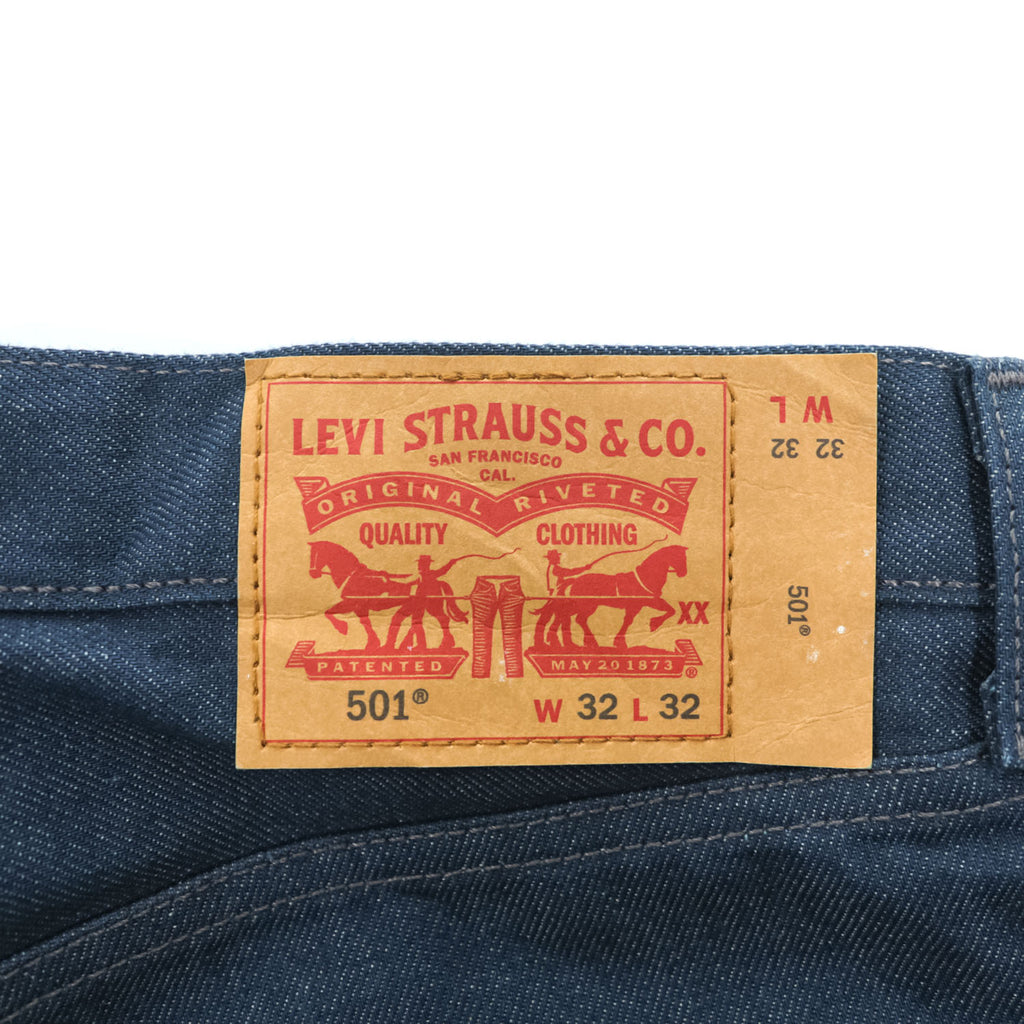 Levi's 501 White Oak Cone Denim Jeans Dark Indigo Straight Fit Button Fly W32 L32