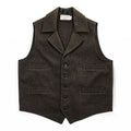 Filson Genuine Garments Western Wool Vest Dark Brown USA Made Mens XL 100% Wool Vintage Lapel 4 Pocket