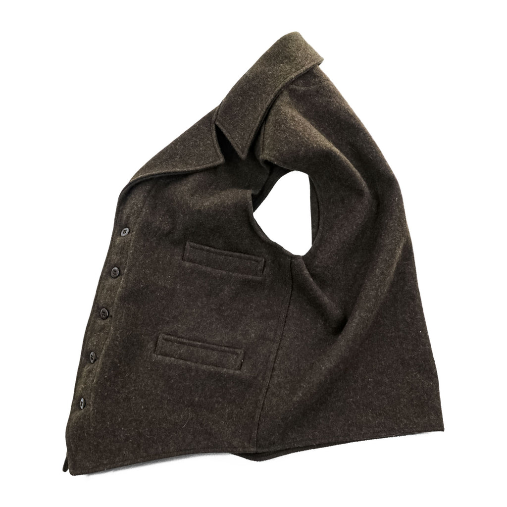 Filson Genuine Garments Western Wool Vest Dark Brown USA Made Mens XL 100% Wool Vintage Lapel 4 Pocket