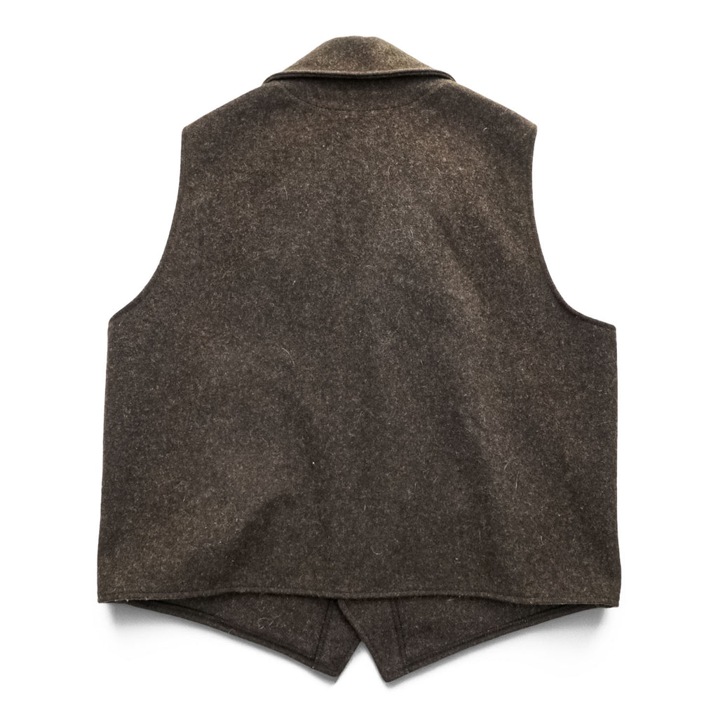 Filson Genuine Garments Western Wool Vest Dark Brown USA Made Mens XL 100% Wool Vintage Lapel 4 Pocket