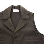 Filson Genuine Garments Western Wool Vest Dark Brown USA Made Mens XL 100% Wool Vintage Lapel 4 Pocket