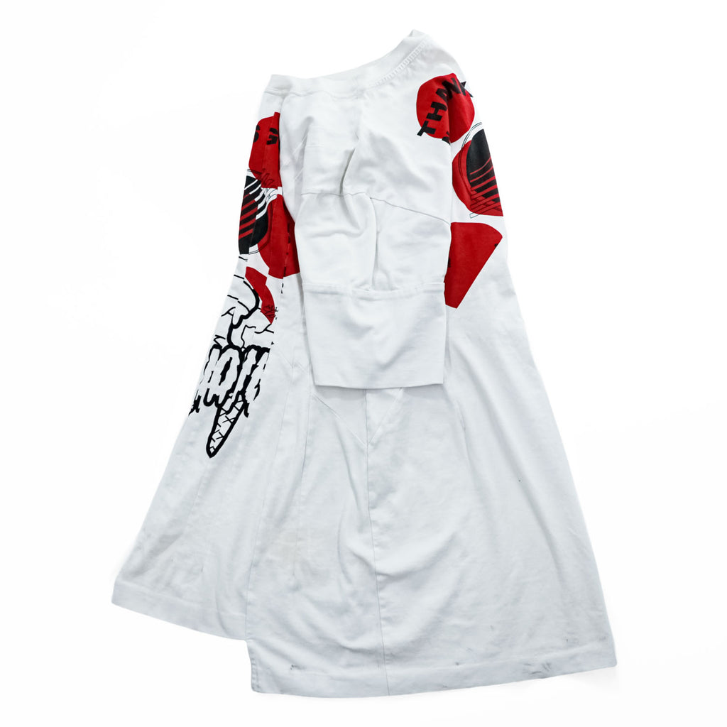 STELLA McCARTNEY Tシャツ ミニワンピース L ホワイト THANKS GIRLS 両面プリント Maxi T-Shirt ポルトガル製