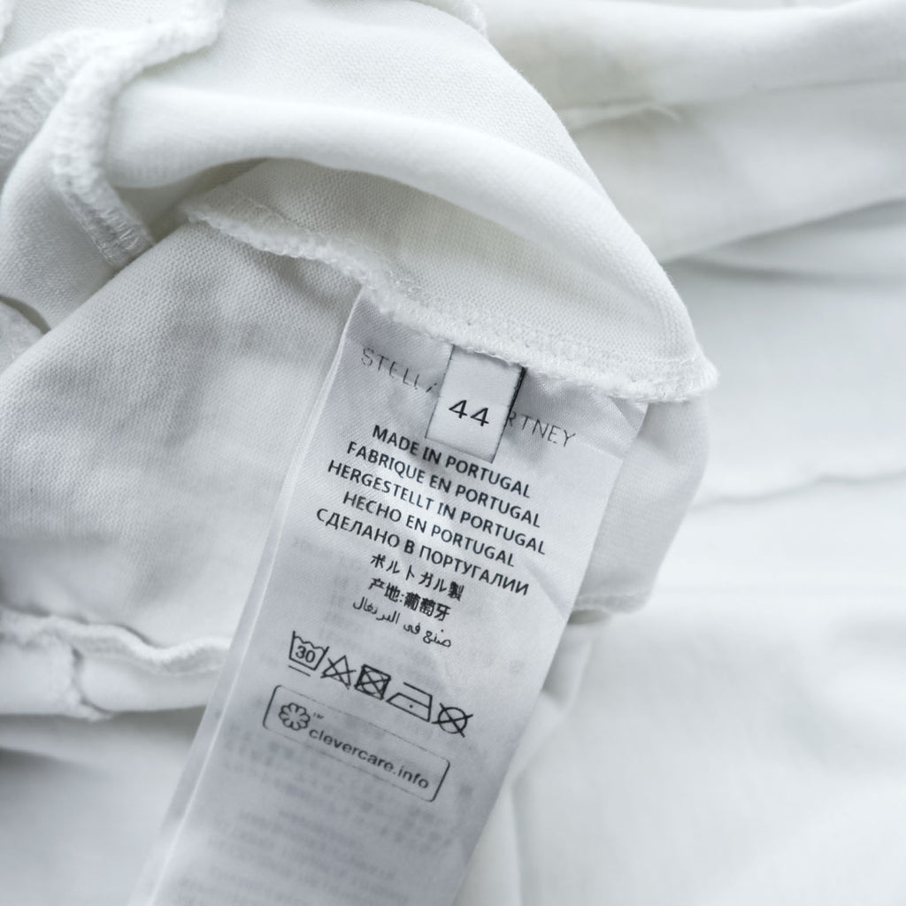 STELLA McCARTNEY Tシャツ ミニワンピース L ホワイト THANKS GIRLS 両面プリント Maxi T-Shirt ポルトガル製