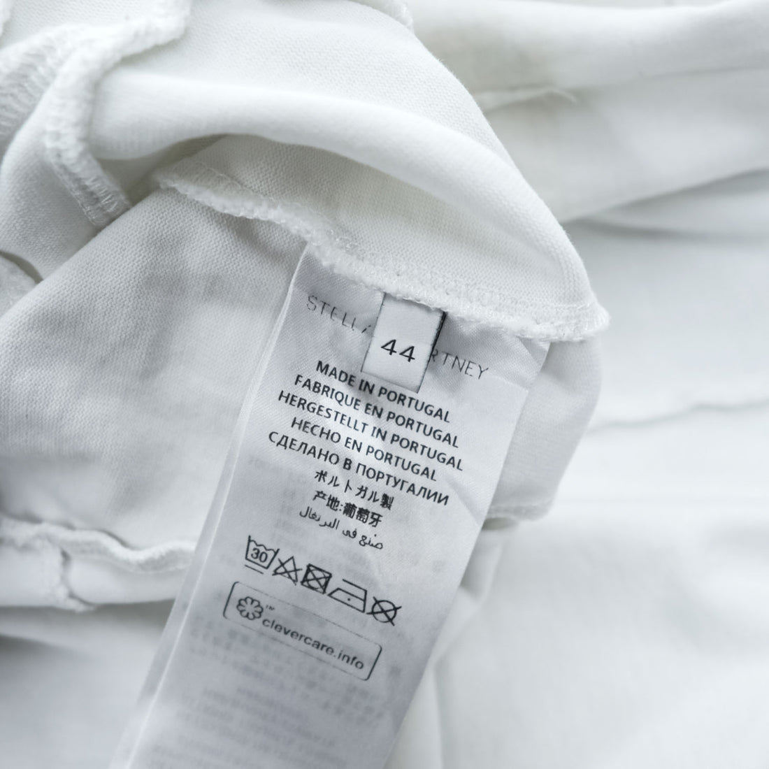 STELLA McCARTNEY Tシャツ ミニワンピース L ホワイト THANKS GIRLS 両面プリント Maxi T-Shirt ポルトガル製