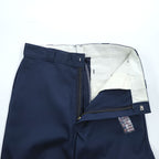 Vintage Dickies 874 Work Pants Navy Made in USA W34 L34 Deadstock Talon Zip Poly Cotton 90s