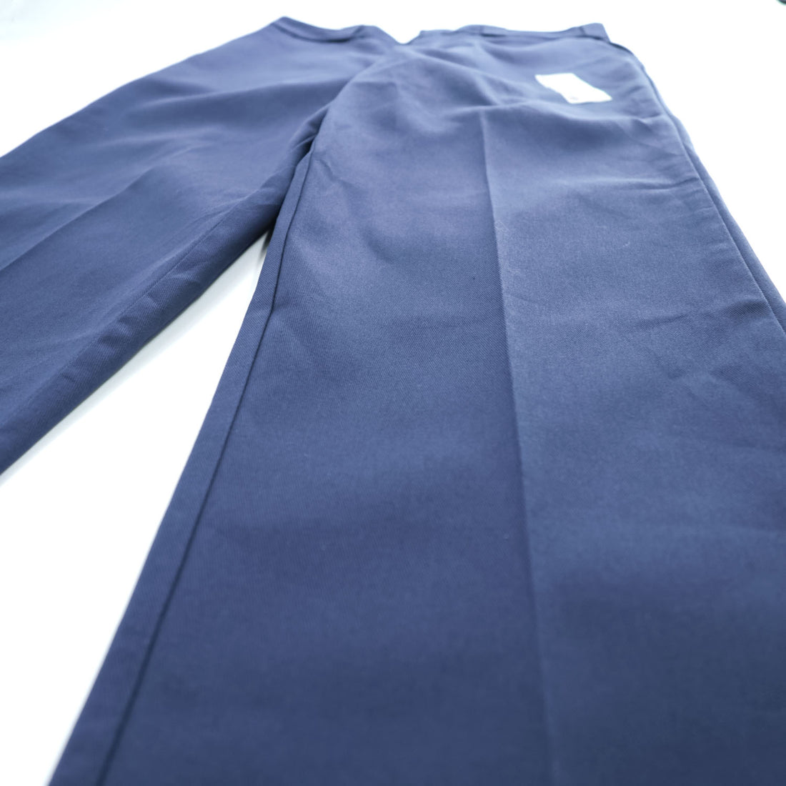 Vintage Dickies 874 Work Pants Navy Made in USA W34 L34 Deadstock Talon Zip Poly Cotton 90s