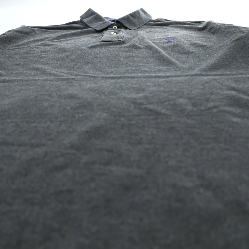 Polo Ralph Lauren Polo Shirt Mens XL Charcoal Gray Purple Pony 100% Cotton Made in Vietnam