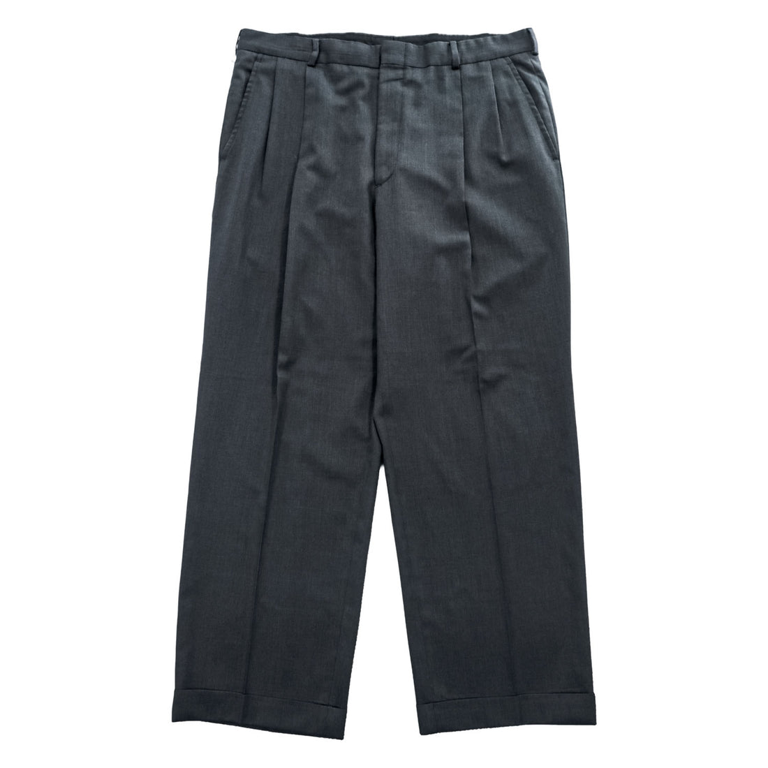 Brooks Brothers 80年代 ヴィンテージ USA製 ワイド 2タック スラックス パンツ L グレー プリーツ ダブルカフス