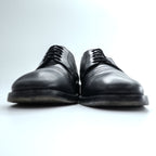 CLERGET CHAUSSURES Black Leather Cap Toe Derby Oxford Dress Shoes Square Toe Leather Sole US Size 8