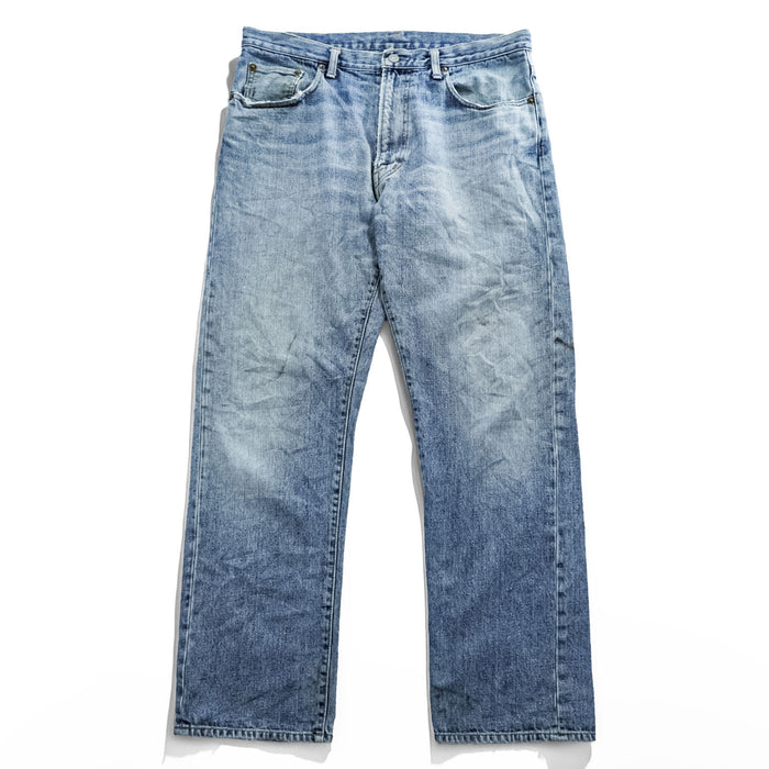 RRL Double RL Ralph Lauren 90年代 デニムパンツ ジーンズ W35 インディゴ RING SPUN DENIM レザーパッチ ジッパーフライ