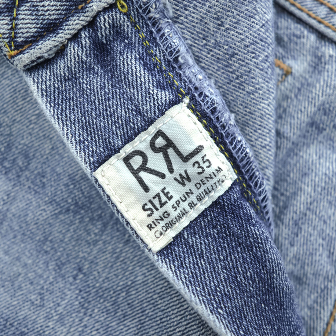 RRL Double RL Ralph Lauren 90年代 デニムパンツ ジーンズ W35 インディゴ RING SPUN DENIM レザーパッチ ジッパーフライ