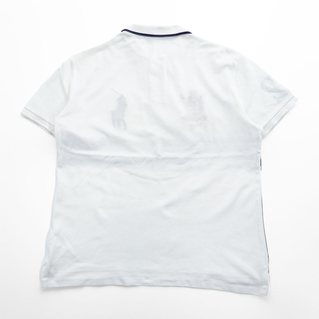 Polo Ralph Lauren 半袖 ポロシャツ CUSTOM SLIM FIT M ホワイト ネイビー ビッグポニー エンブレム