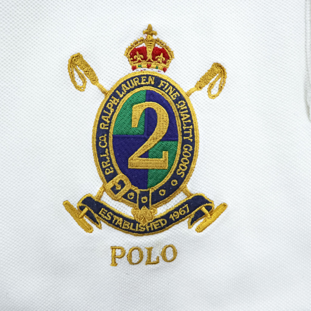 Polo Ralph Lauren 半袖 ポロシャツ CUSTOM SLIM FIT M ホワイト ネイビー ビッグポニー エンブレム