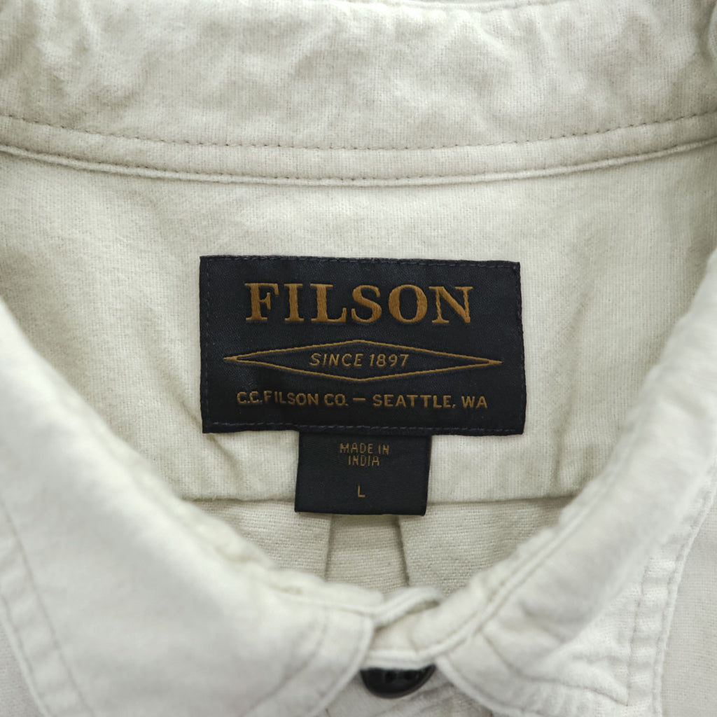 C.C.FILSON CO シャモアクロス 長袖 ワークシャツ L ナチュラル アイボリー インド綿