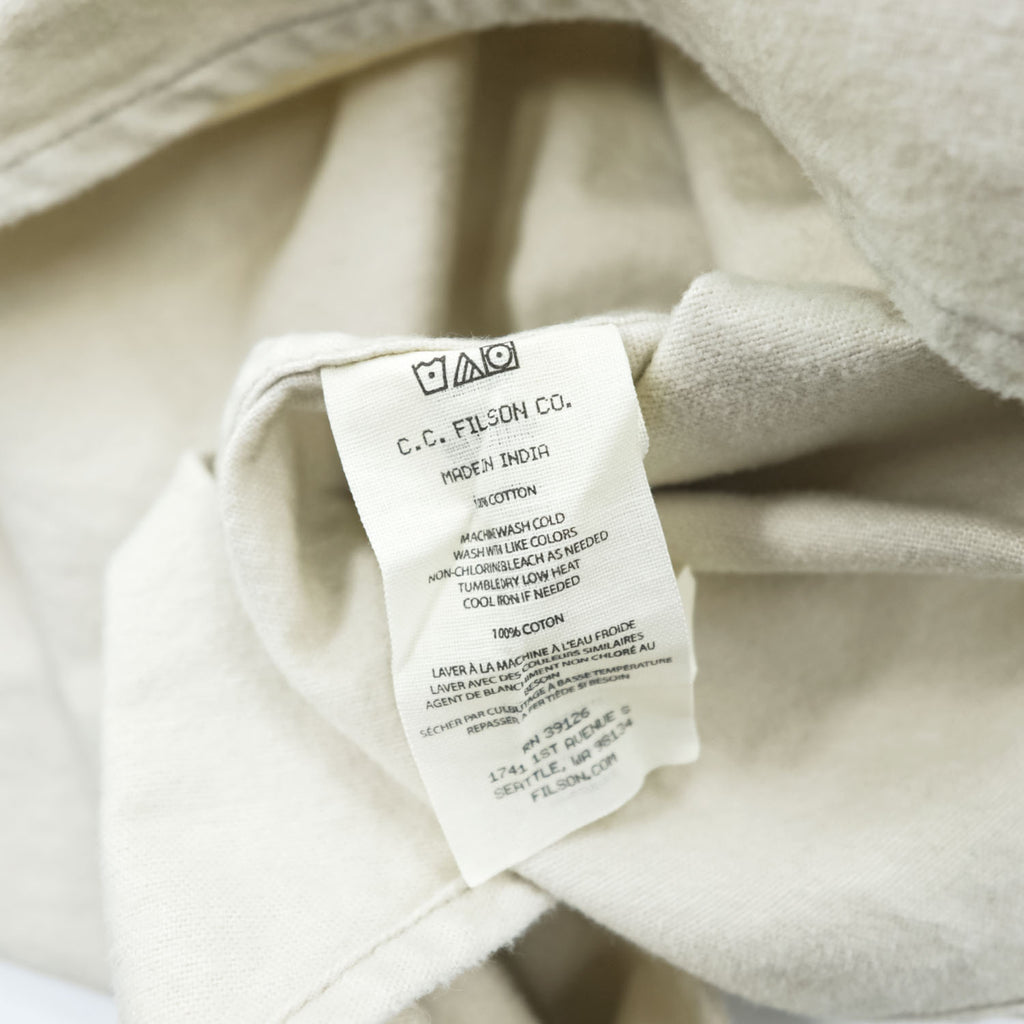 C.C.FILSON CO シャモアクロス 長袖 ワークシャツ L ナチュラル アイボリー インド綿