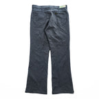70s Lee 202-0603 Polyester Boot Cut Pants Men’s 34x30 Charcoal Gray Talon Zip USA Union Made Raw Hem