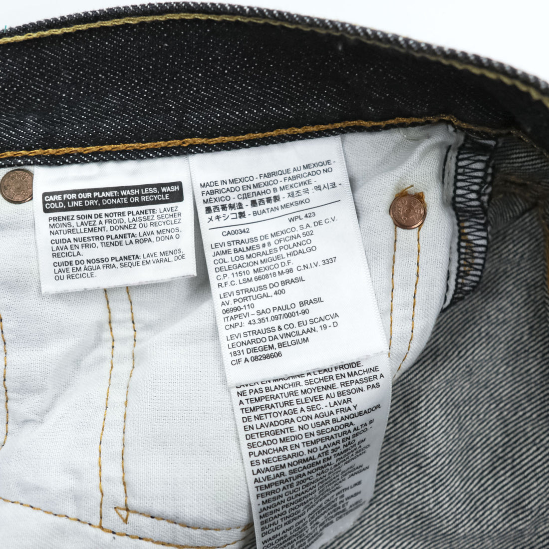 Levi Strauss Denim Pants Jeans XL Indigo Blue Rigid 00501-0226