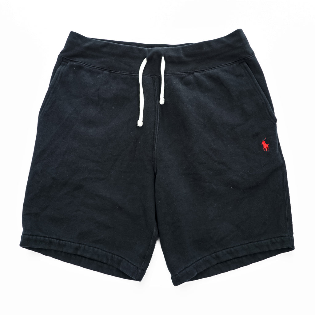 Polo Ralph Lauren スウェット ショートパンツ ハーフパンツ M ブラック 裏起毛 スモールポニー ロゴ 刺繍