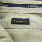 Brooks Brothers ワイド 2タック スラックス パンツ L ブラウン プリーツ ダブルカフス モールスキン
