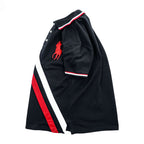 Polo Ralph Lauren ポロシャツ XS ブラック CUSTOM SLIM FIT ビッグポニー エンブレム ラインデザイン