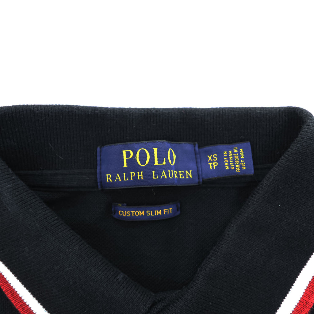 Polo Ralph Lauren ポロシャツ XS ブラック CUSTOM SLIM FIT ビッグポニー エンブレム ラインデザイン