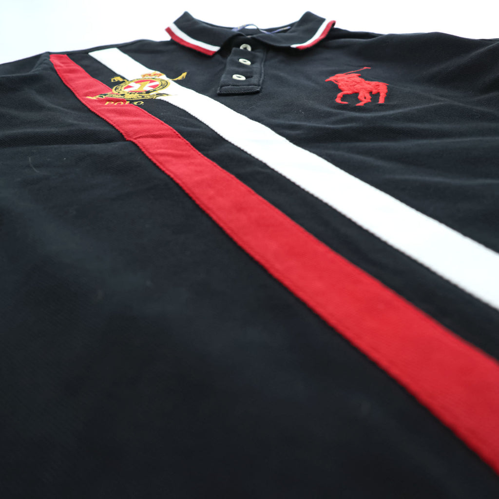 Polo Ralph Lauren ポロシャツ XS ブラック CUSTOM SLIM FIT ビッグポニー エンブレム ラインデザイン