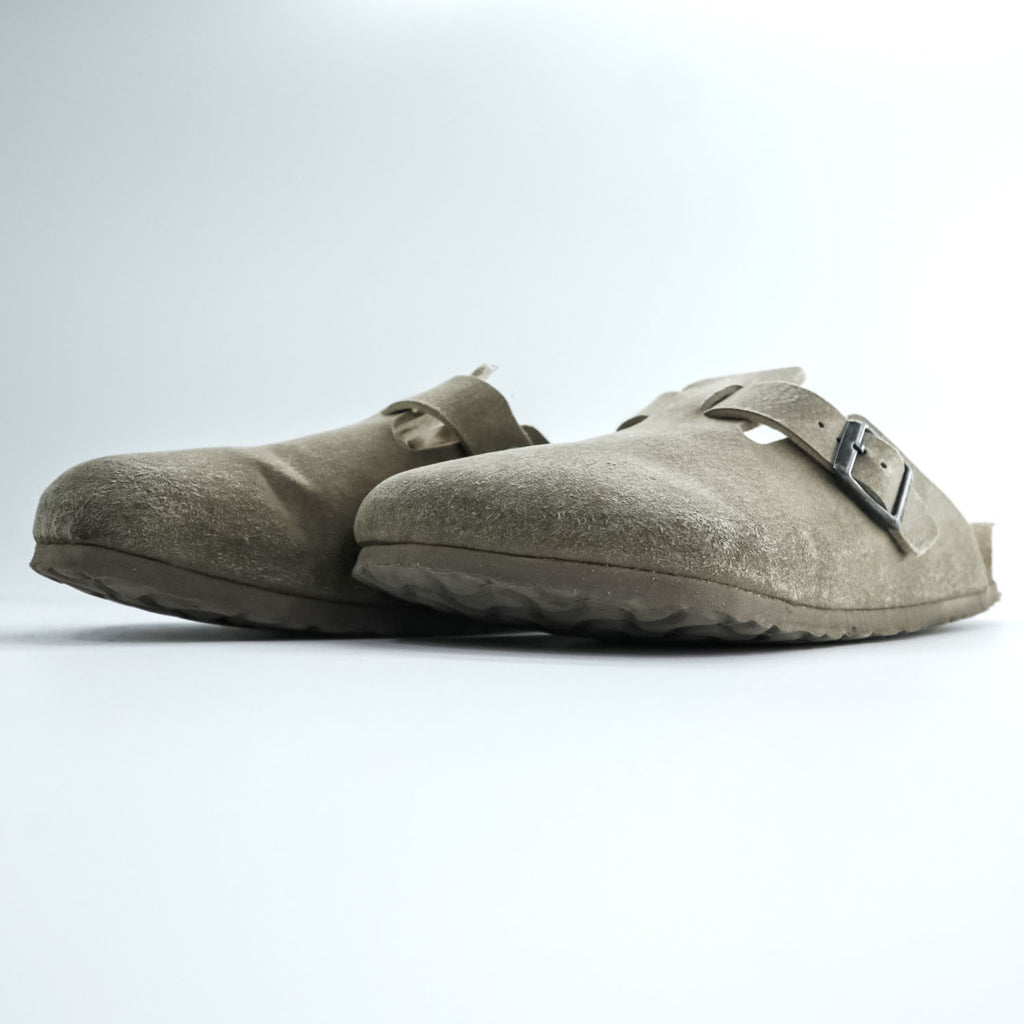 BIRKENSTOCK Boston Suede Clog Sandal Beige Vegan Made in Germany EU41 (Approx. 26.5cm)