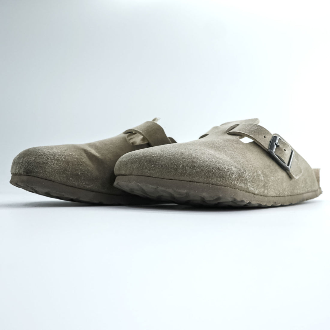 BIRKENSTOCK Boston Suede Clog Sandal Beige Vegan Made in Germany EU41 (Approx. 26.5cm)