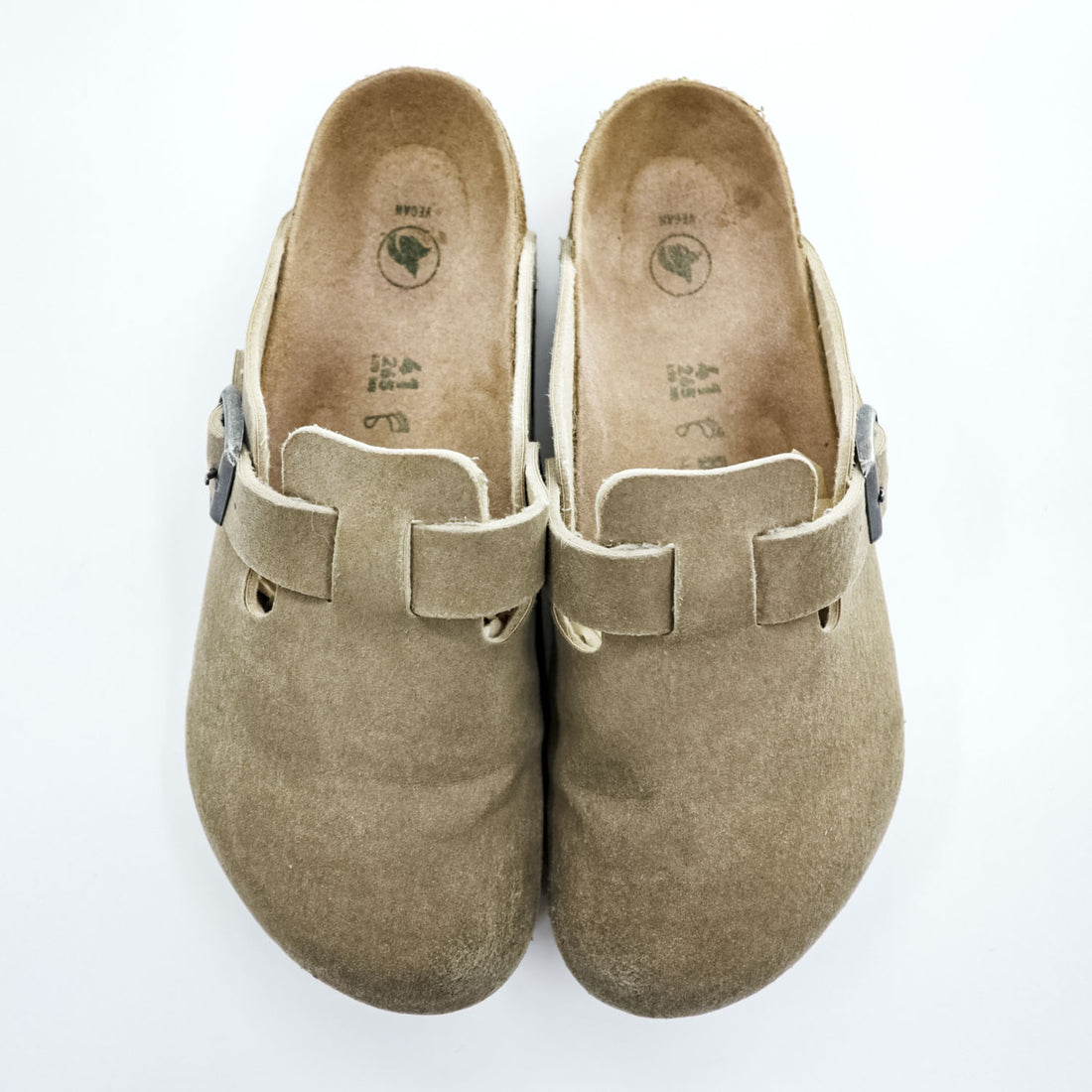 BIRKENSTOCK Boston Suede Clog Sandal Beige Vegan Made in Germany EU41 (Approx. 26.5cm)