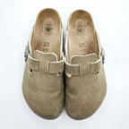 BIRKENSTOCK Boston Suede Clog Sandal Beige Vegan Made in Germany EU41 (Approx. 26.5cm)