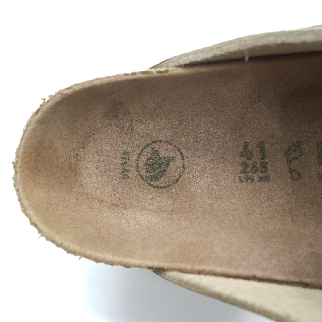 BIRKENSTOCK Boston Suede Clog Sandal Beige Vegan Made in Germany EU41 (Approx. 26.5cm)