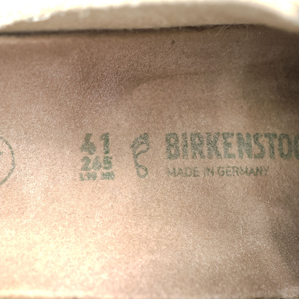BIRKENSTOCK Boston Suede Clog Sandal Beige Vegan Made in Germany EU41 (Approx. 26.5cm)