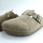 BIRKENSTOCK Boston Suede Clog Sandal Beige Vegan Made in Germany EU41 (Approx. 26.5cm)