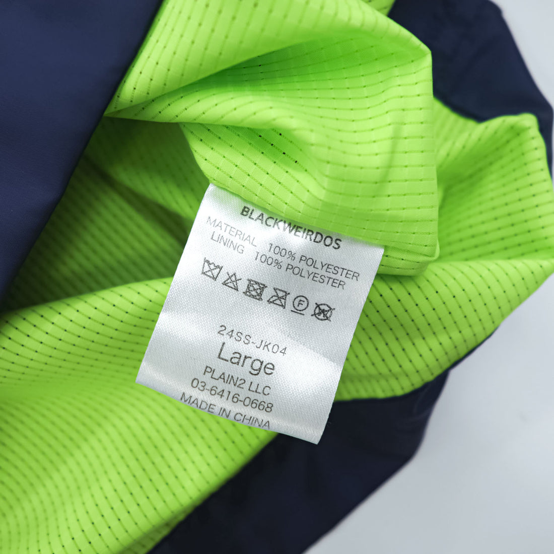 BlackWeirdos PACKABLE TECH ANORAK Pullover Jacket L Gray Navy 24SS-JK04