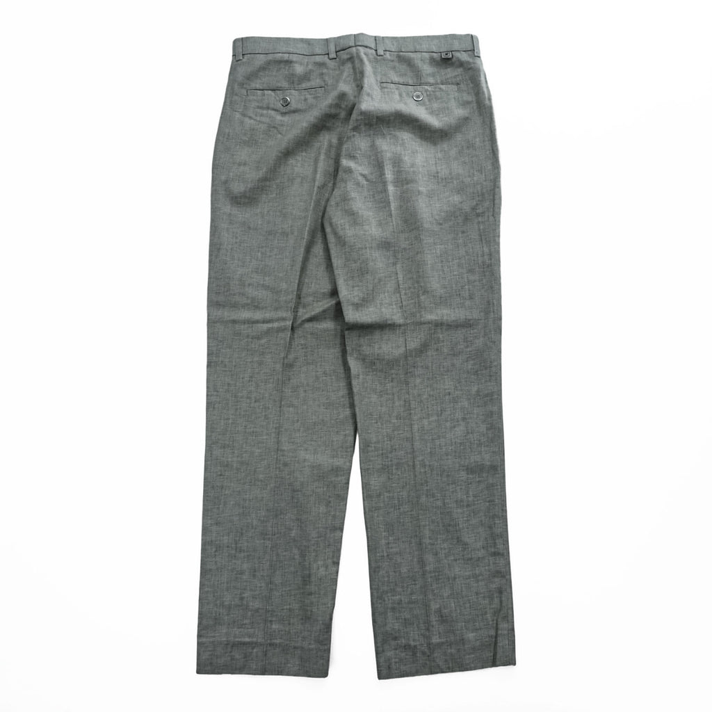 STACY ADAMS リネン 半袖 開襟シャツ スラックス セットアップ XL グレー オープンカラー ボックスシルエット