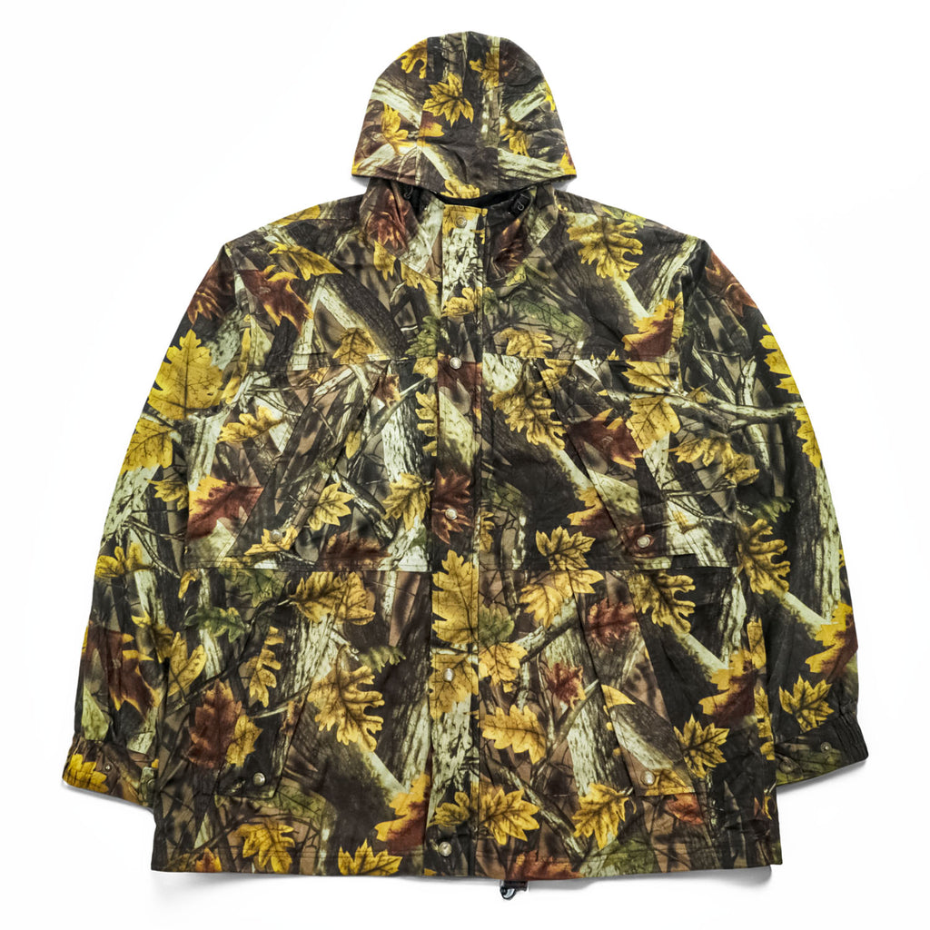 Master Sportsman Hooded Camo Jacket - Leaf Pattern / Polyester - Mens L (measured large) Outdoor Hunting