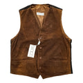 brado FLINIO/2 Suede Leather Vest Brown with Black Back Adjustable Back Strap Lined Polyester Size 52 (JP LL) - Tagged