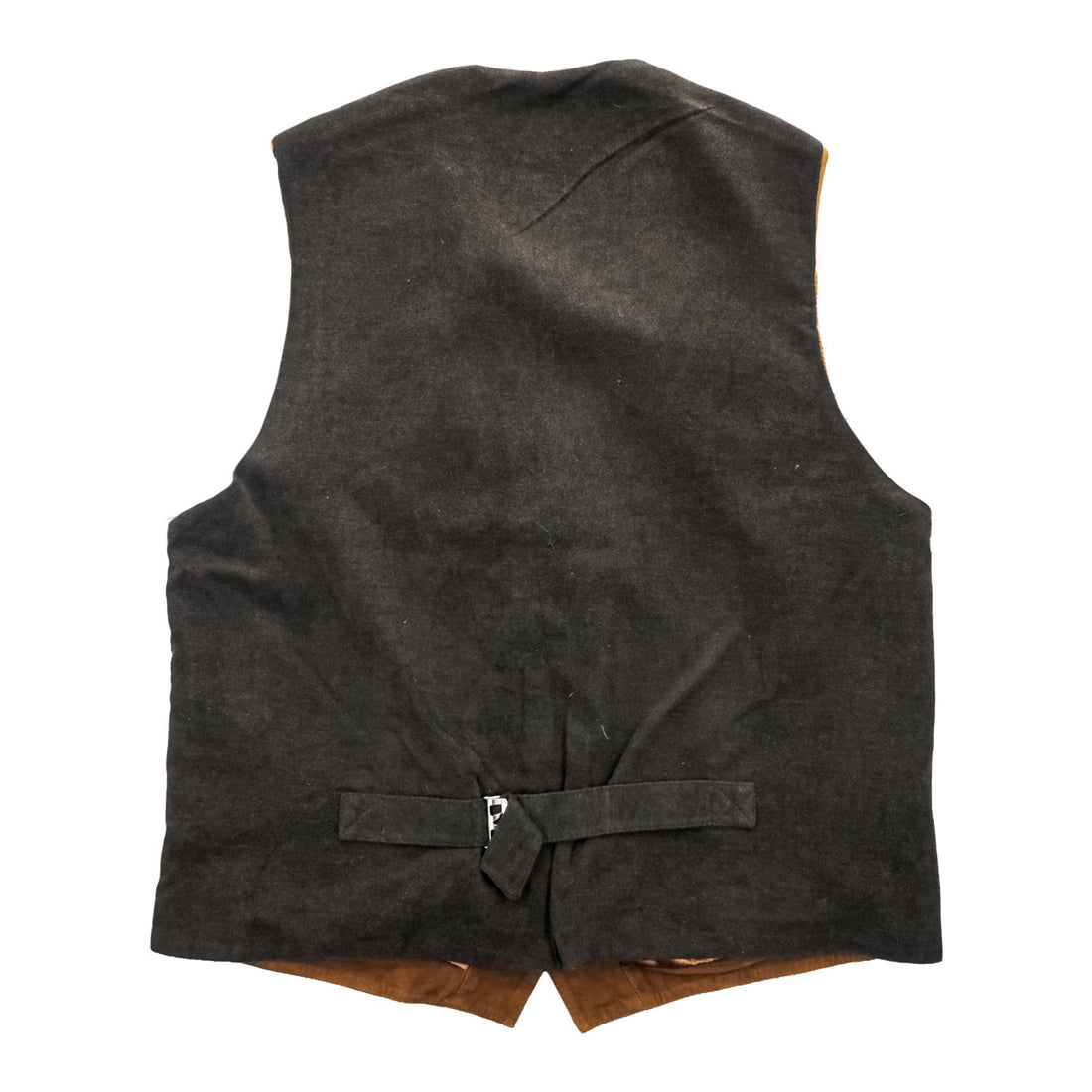 brado FLINIO/2 Suede Leather Vest Brown with Black Back Adjustable Back Strap Lined Polyester Size 52 (JP LL) - Tagged