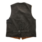 brado FLINIO/2 Suede Leather Vest Brown with Black Back Adjustable Back Strap Lined Polyester Size 52 (JP LL) - Tagged