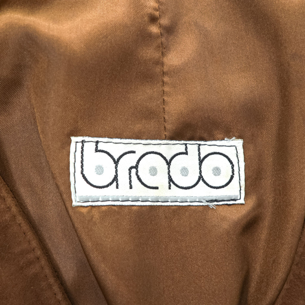 brado FLINIO/2 Suede Leather Vest Brown with Black Back Adjustable Back Strap Lined Polyester Size 52 (JP LL) - Tagged