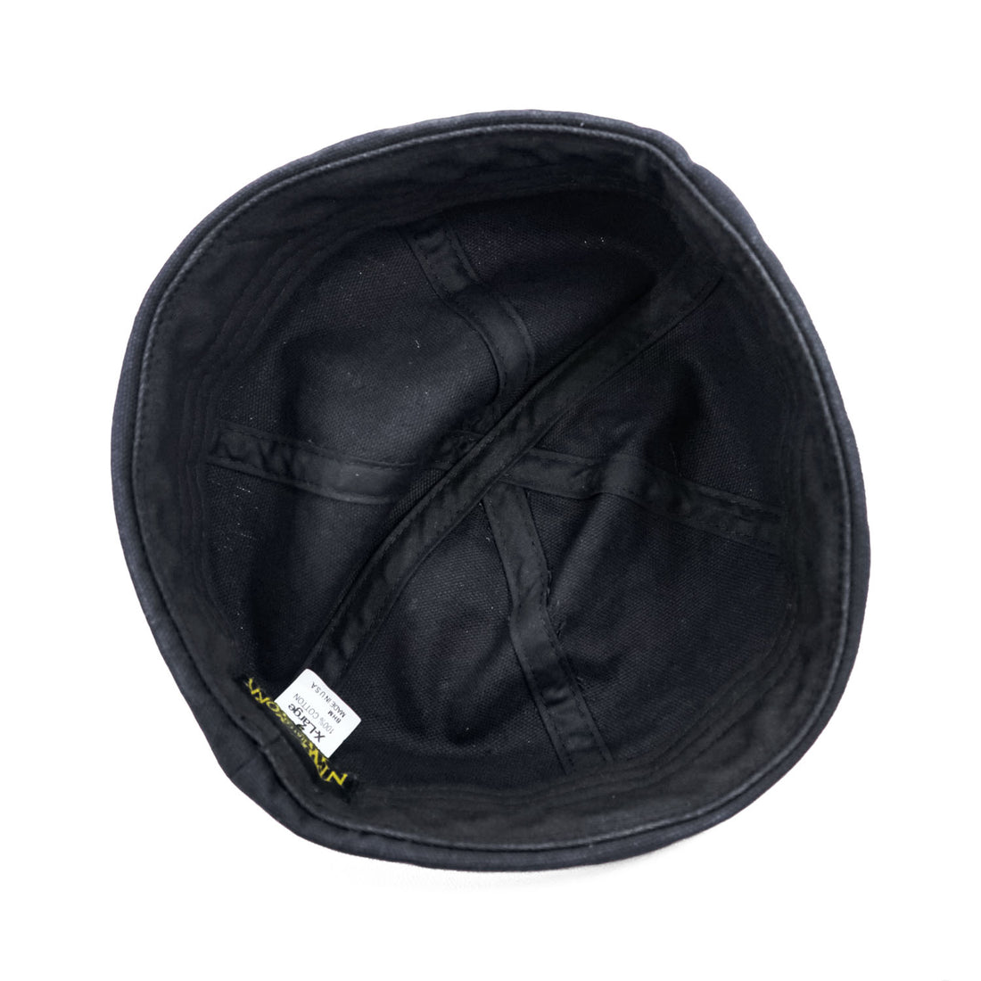 New York Hat Co. Cotton Docker/Beanie Cap Black 6-Panel Rolled Brim X-Large (58-59cm) Made in USA