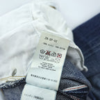FACETASM BIG&SLIM Asymmetry Denim Wide Straight Jeans Indigo Faded Selvedge Side Buckles Button Fly 100% Cotton Size S (Waist 88cm)