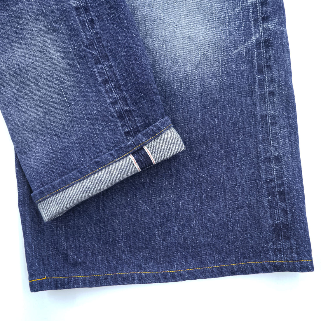 FACETASM BIG&SLIM Asymmetry Denim Wide Straight Jeans Indigo Faded Selvedge Side Buckles Button Fly 100% Cotton Size S (Waist 88cm)