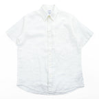 Brooks Brothers Short Sleeve Button-Down Linen Shirt White M Regular 100% Linen Pocket