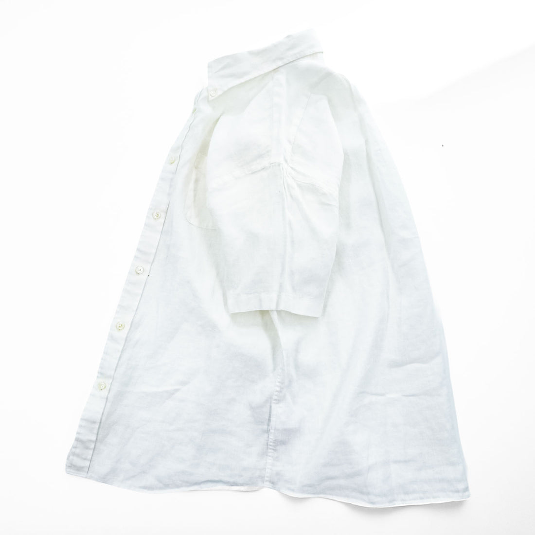 Brooks Brothers Short Sleeve Button-Down Linen Shirt White M Regular 100% Linen Pocket